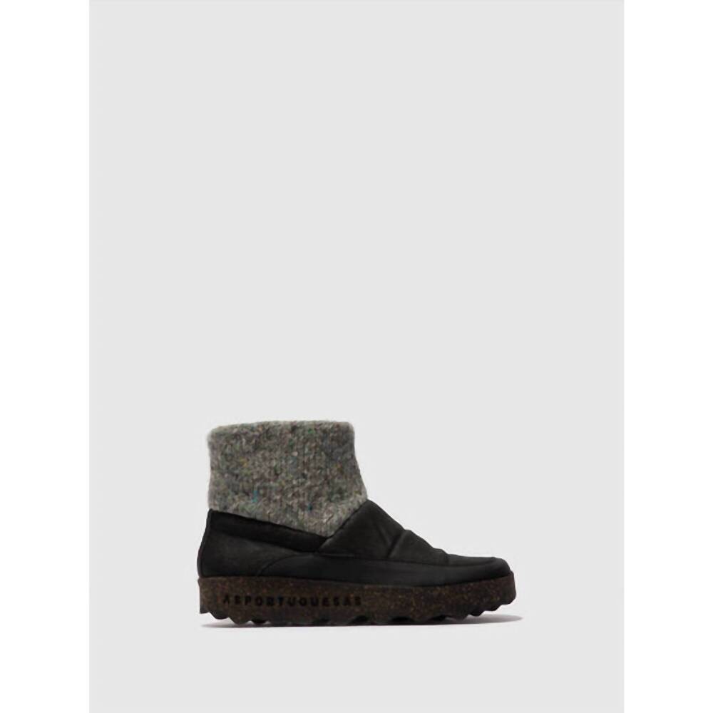 NEW ASPORTUGUESAS women's close round toe boots in black